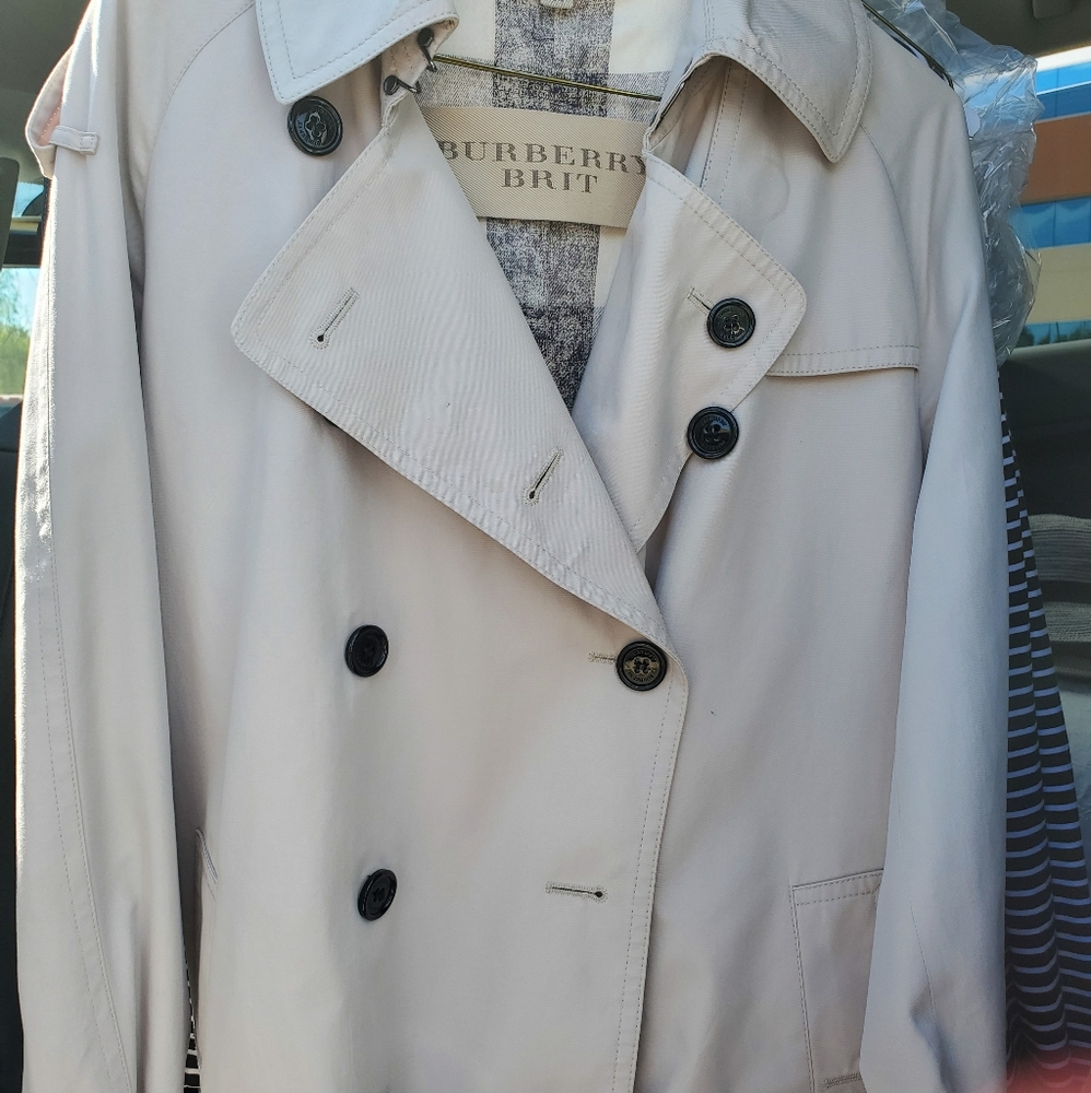 BURBERRY Double breasted short trench coat size 4W
